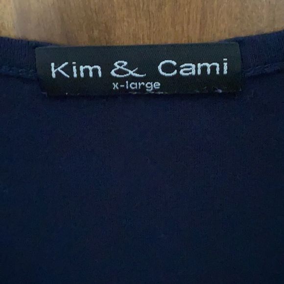 KIM & CAMI Navy Blue Top - Picture 2 of 10